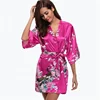 Popular Watercolor Floral Bridal lingerie Party Sexy Satin Robe