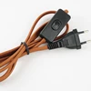 Hot Sale Braided Power Cable with EU Plug Switch Lamp Cord Set CE ROHS approved
