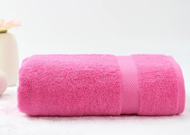 
NEW 15 Colors! In Stock Low Twist Premium Quality Cotton 70*140cm Bath Towels Wholesale Pink Color 