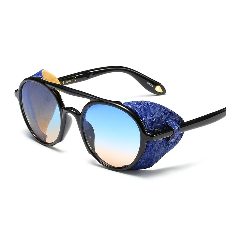 

2019 Fashion metal round frame uv 400 ce retro steampunk sunglasses, Mix color or custom colors