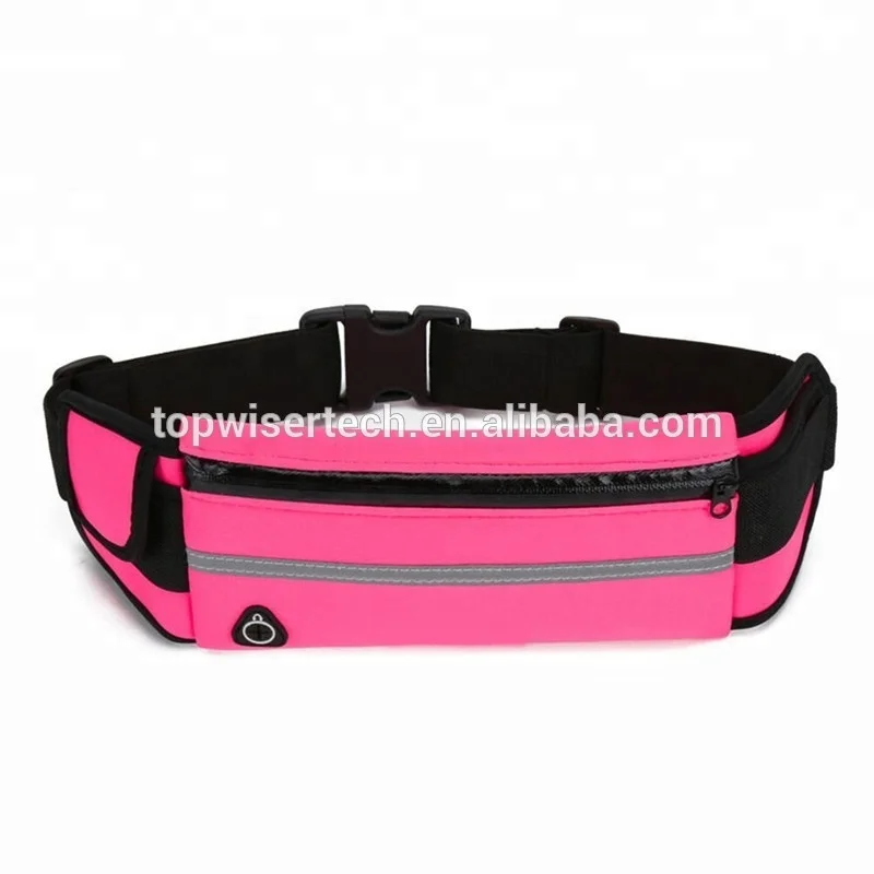 

Wholesale Adjustable elastic neoprene waterproof fitness colorful fanny pack belt running sports waist bag for iphone xs max, Blue, green, black, pink,etc