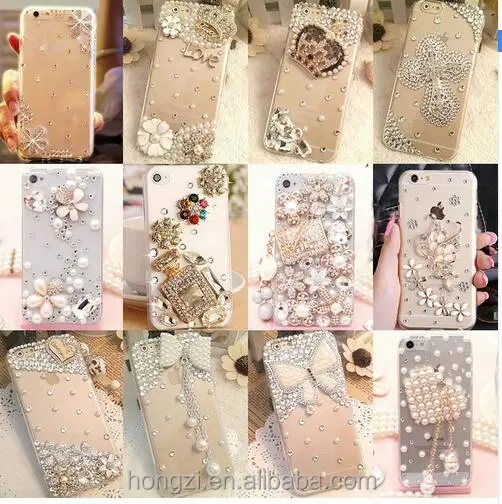 

phone case Bling Diamond for iPhone 6 7 plus For Samsung Note 5 S6 S7 edge S8 Plus Phone Clear Crystal Cover Crown Flower, 11 colors