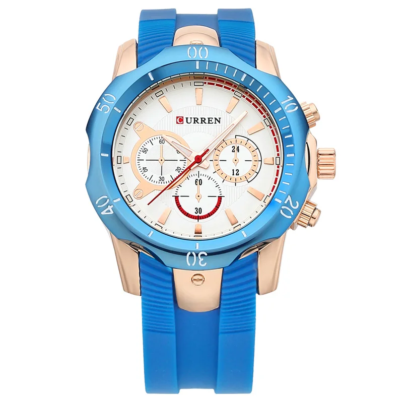 

CURREN 8163 Men's Quartz Waterproof Black Plate Luxury Watches Mountaineering Man Watch, 4 colors to choose