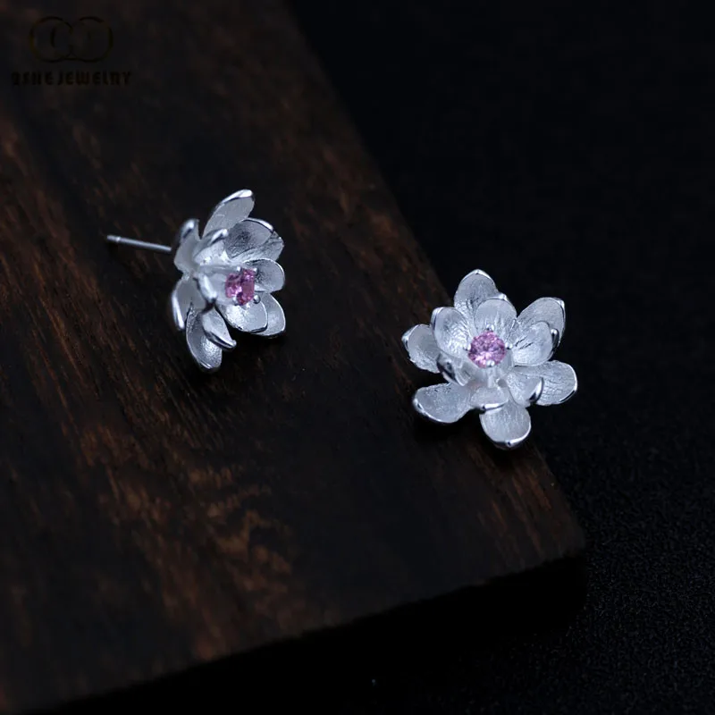 

New design fashion jewelry 925 silver flower earring