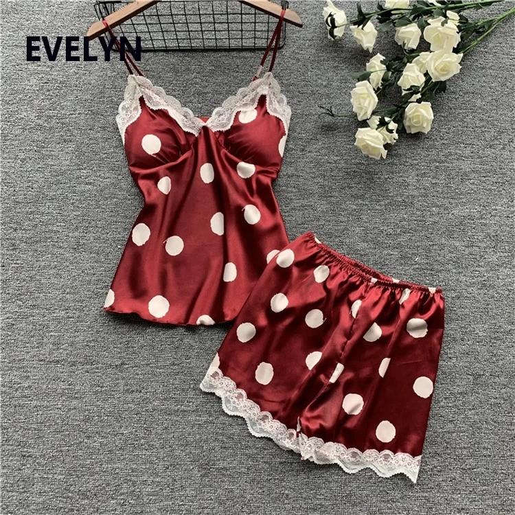 

Wholesale 2019 new silk ladies home pajamas two-piece