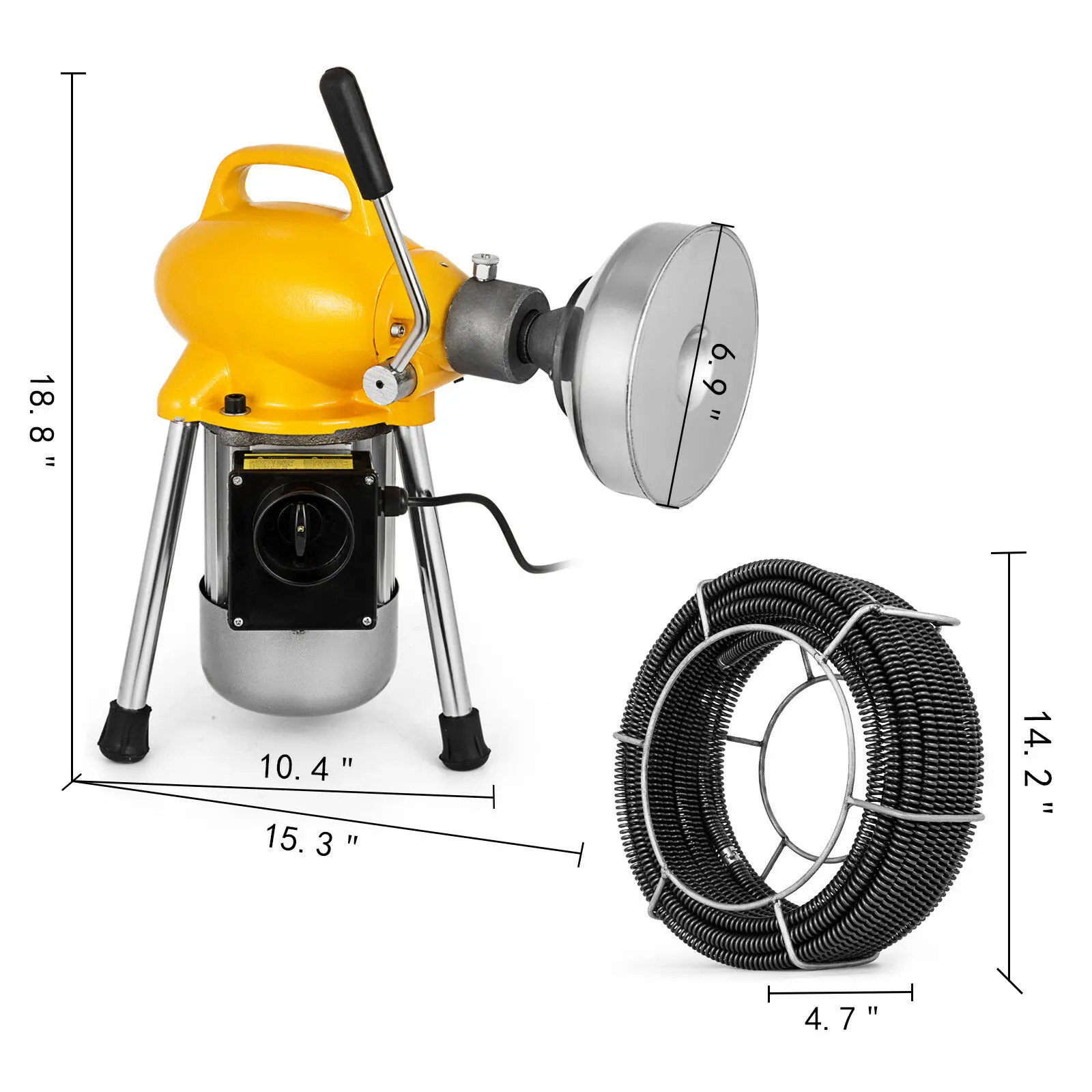 

Sectional Pipe Drain Cleaning Machine 400 RPM 500W Snake Cleaner Pipe Electric Drain Auger Drain Cleaner Machine