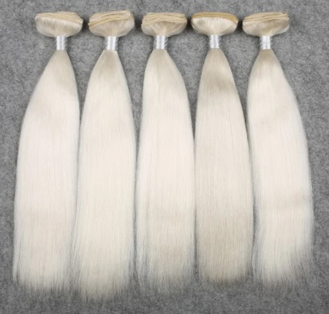 

White Unprocessed Yak Hair Raw Virgin Hair Bleach White Hair