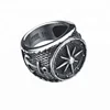 Retro Style Casting Engraved Compass Men's Finger Rings