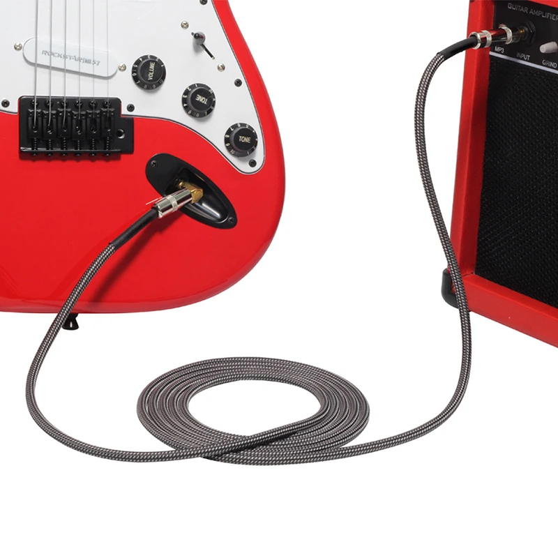 High Quality 22awg Guitar Instrument Cable Straight To Right Angle Gold