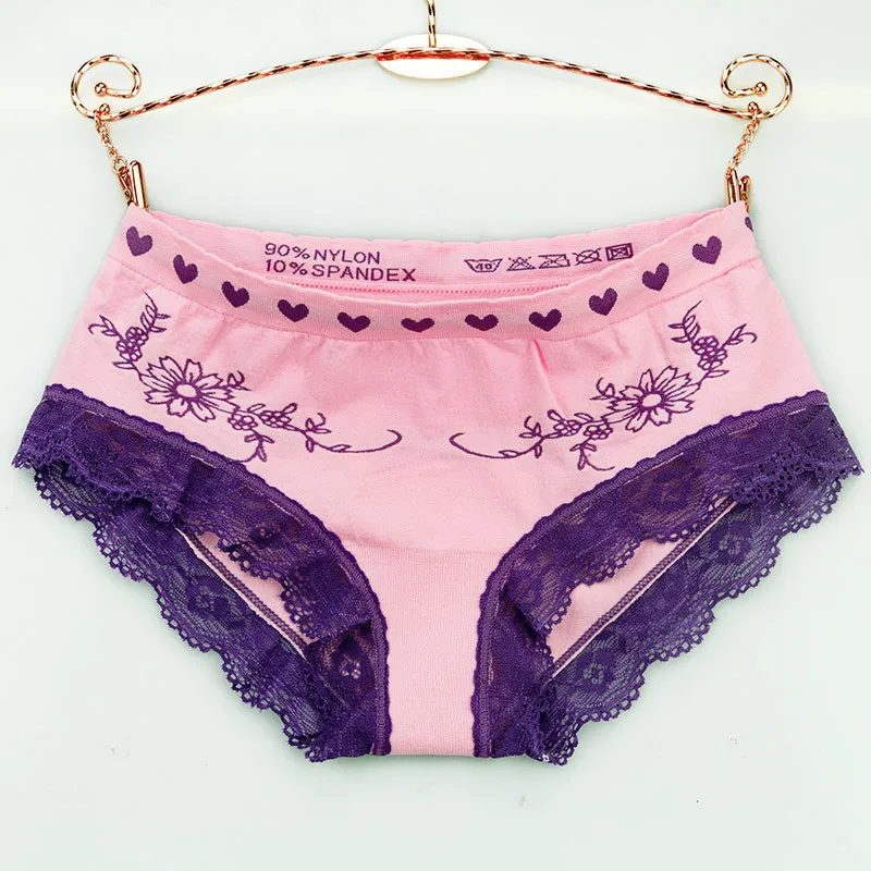 Women's Lace Trim Cotton Panties Comfort Stretch Hipster Briefs Cotton