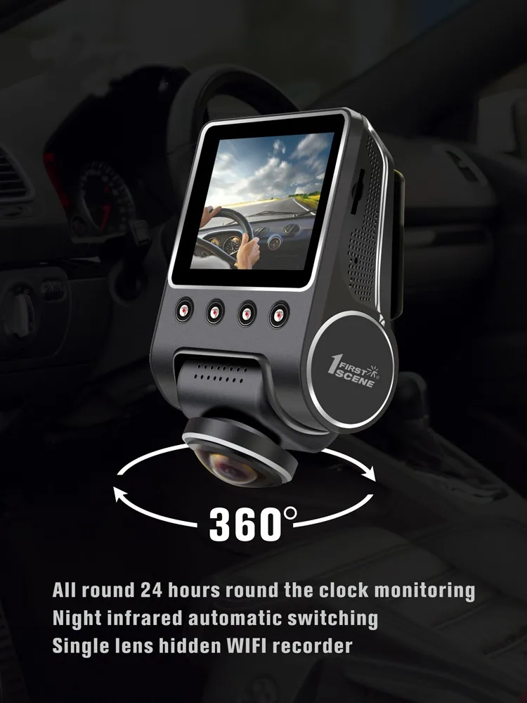 X60 Dash Cam Full Hd 1080p 360 Degree Black Box Dvr Car Security Camera