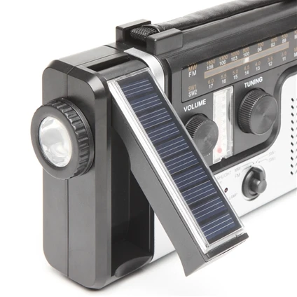 
Solar Powered Dynamo Wind Up Rechargeable AM FM Radio Music with LED Torch Dynamo Multifunction Solar Radio 