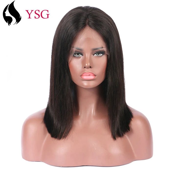 

No Tangling No Shedding 14 Bob Wigs Silky Straight Hair Lace Front Wig 100% Brazilian Human Remy Hair