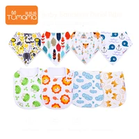 

8PCS Water-absorbable Soft Cotton Adjustable Newborn Baby Bandana Drool Bibs Baby Bib