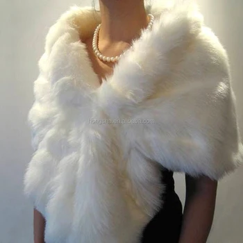 ivory faux fur shawl