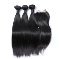 

Top selling online cuticle aligned raw virgin hair 3 bundles with lace closure