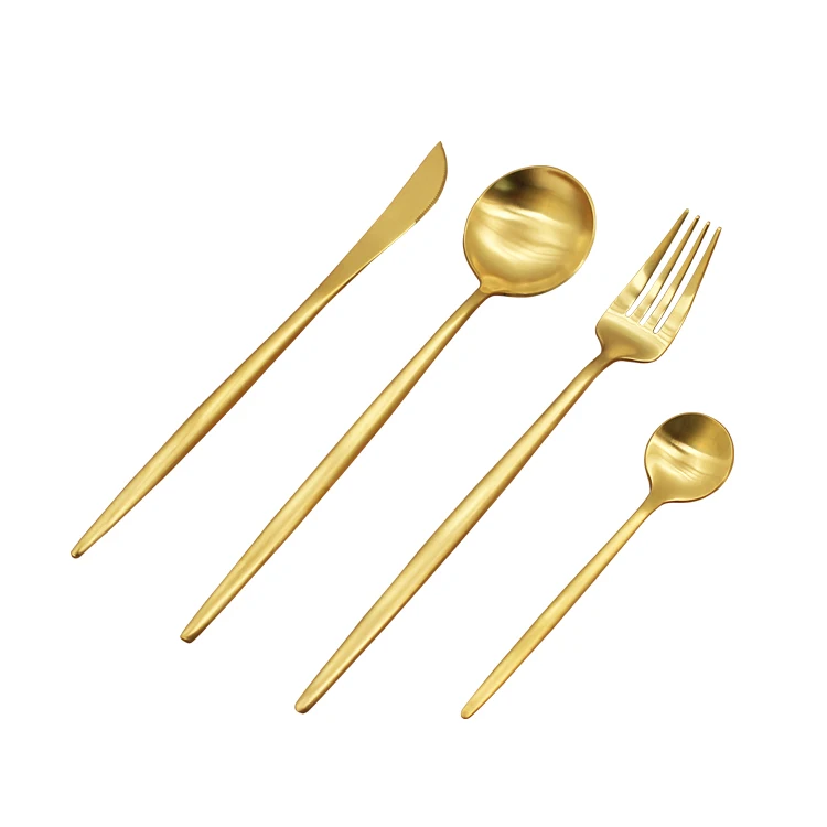 

PVD gold tableware stainless steel spoon fork and fork cutlery set