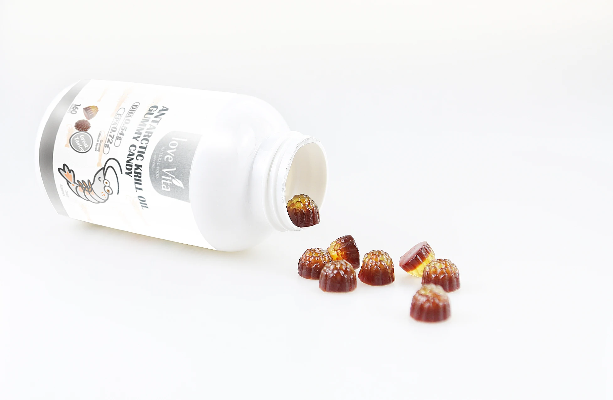 Hot Sale Oem Custom Health Food Krill Oil Gummy Candy For Heart And