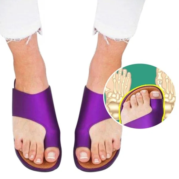 

Women Casual Flip Flops Leather Slippers Solid Color Wedge Sandals Outdoor Beach Plus Size