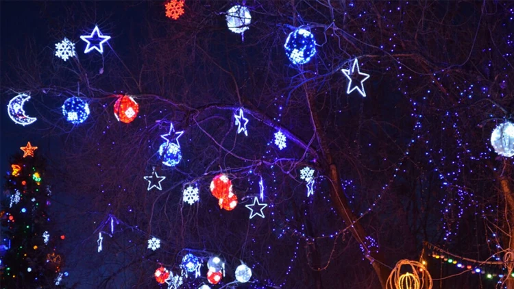 Pole motif light street light with led star