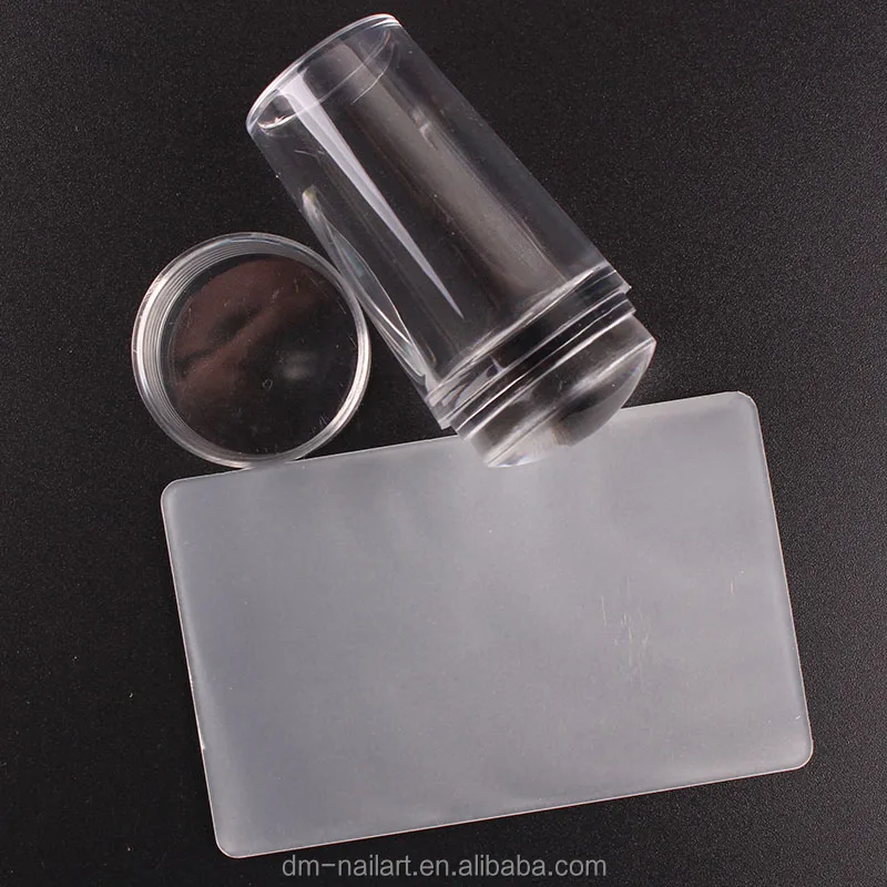 

2.8cm Jelly Clear Silicone Transparent Nail Art Stamper With Plastic Scraper
