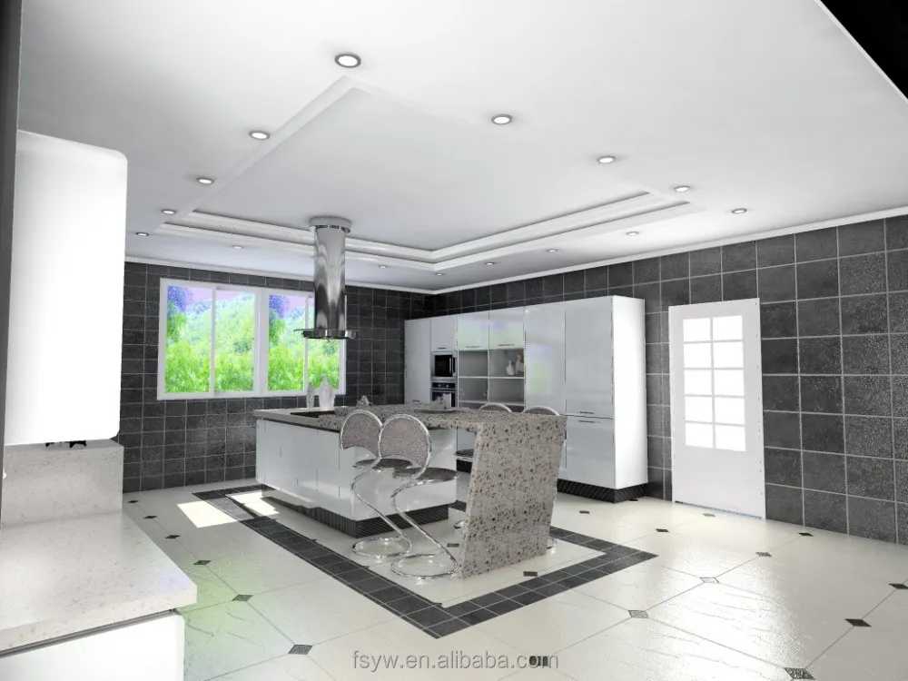 High gloss laca mueble cocina mdf board kithcen gabinete cocinas ...