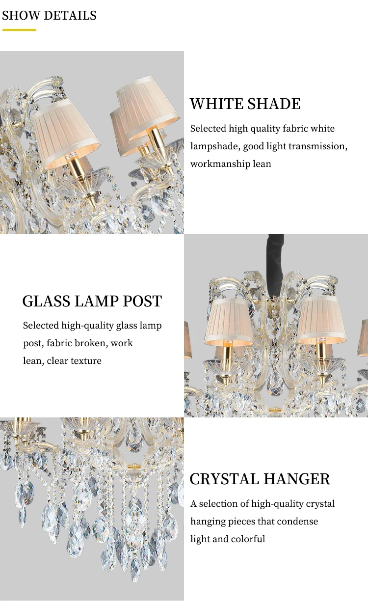 Hot sale home decorative living room lighting luxury led crystal chandelier