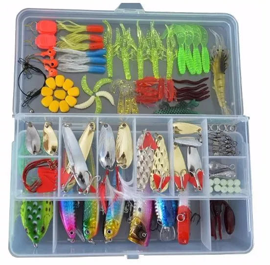 105pcs/set Fishing Lure Set With Box Fishing Lure Kits Metal Hard Bait ...