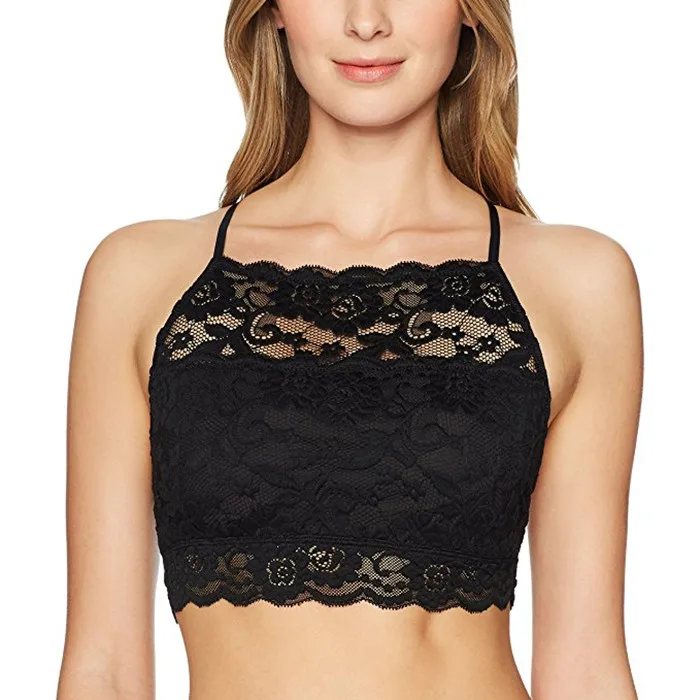 black lace bralette crop top