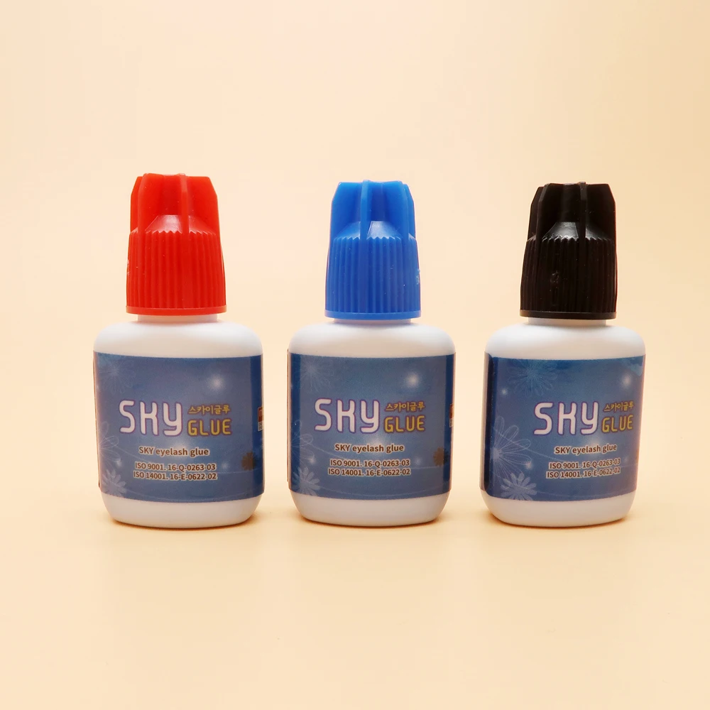 

Individual Eyelash Extensions Adhesive Glue 10ml Sky Glues 3bottles per Set, Black