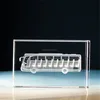 K9 glass cube/blocks gift 3d laser engraved crystal bus