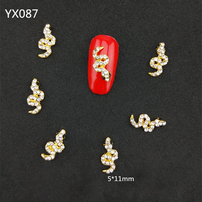 

Charming Gold Snake 3d nail art decoration For DIY salon decorate YX087, Golden