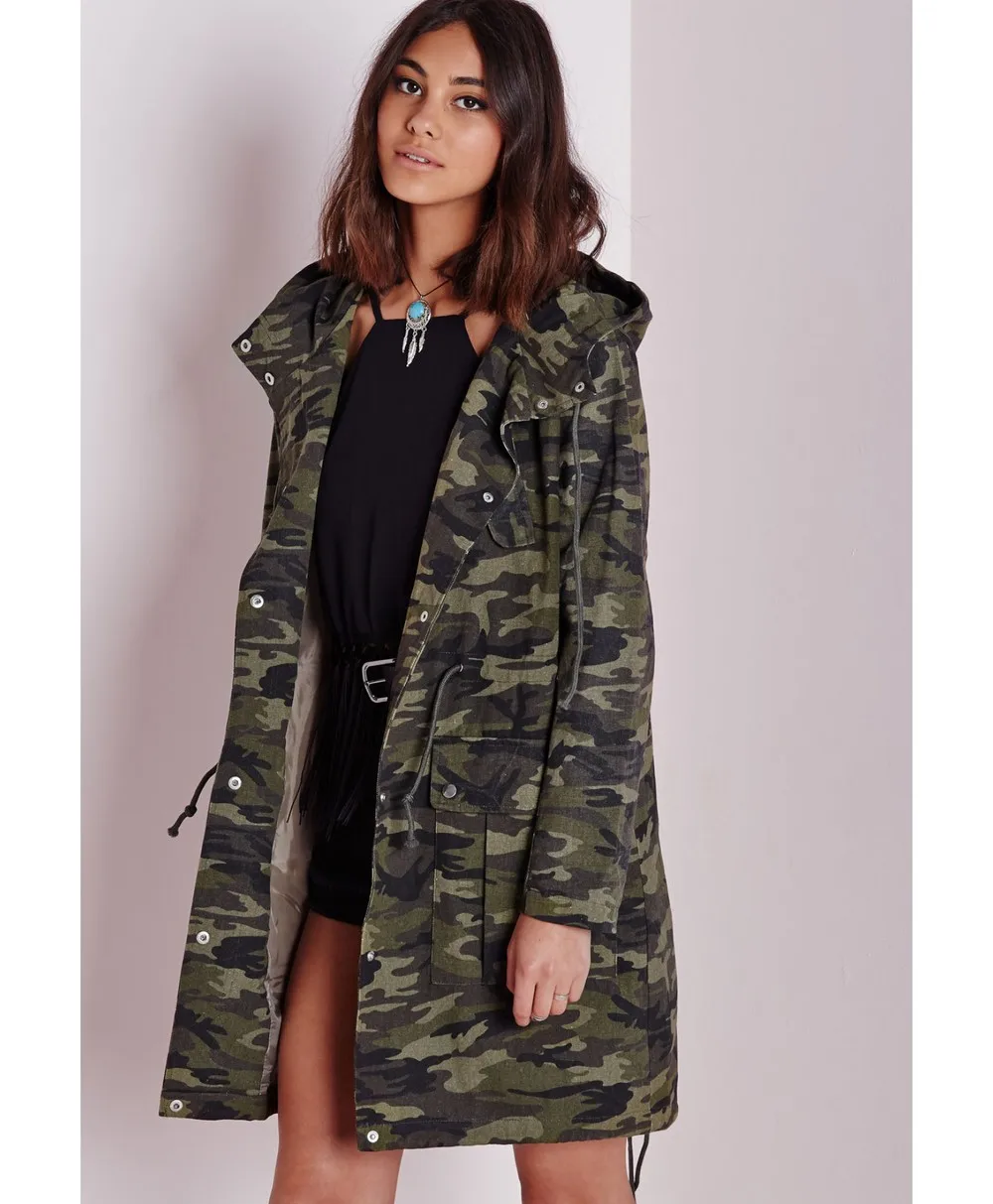 Women's Military Camo Parka Jacket / Fashion Wholesale Camo Parka ...