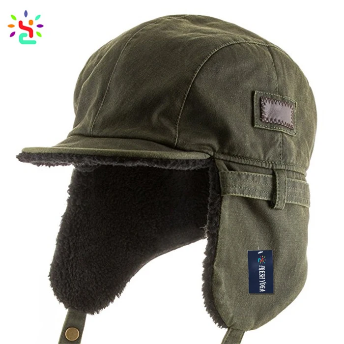 Custom Logo Winter Army Ushanka Flat Bill Faux Lather Aviator Hat Pilot Russian Hat Buy Gorros Rusos De Piel Aviator Hat Russian Hat Product On Alibaba Com