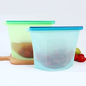 Image of Reusable Home Food Sealing Container Silicone Food Fresh Vegetable Storage Bags