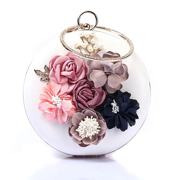 

Amazon hot Round Evening Rhinestone Handbag Frame Bag Magazine Small Party Clutch Purse