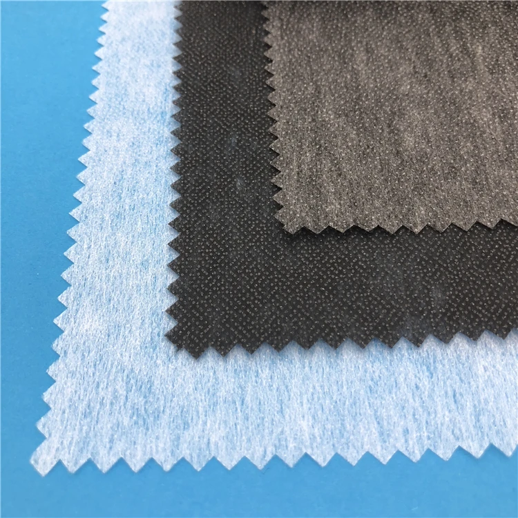 

Non woven fusing interfacing for iron on knitted fabric,double dot nonwoven fusible interlining, Super white, white, black