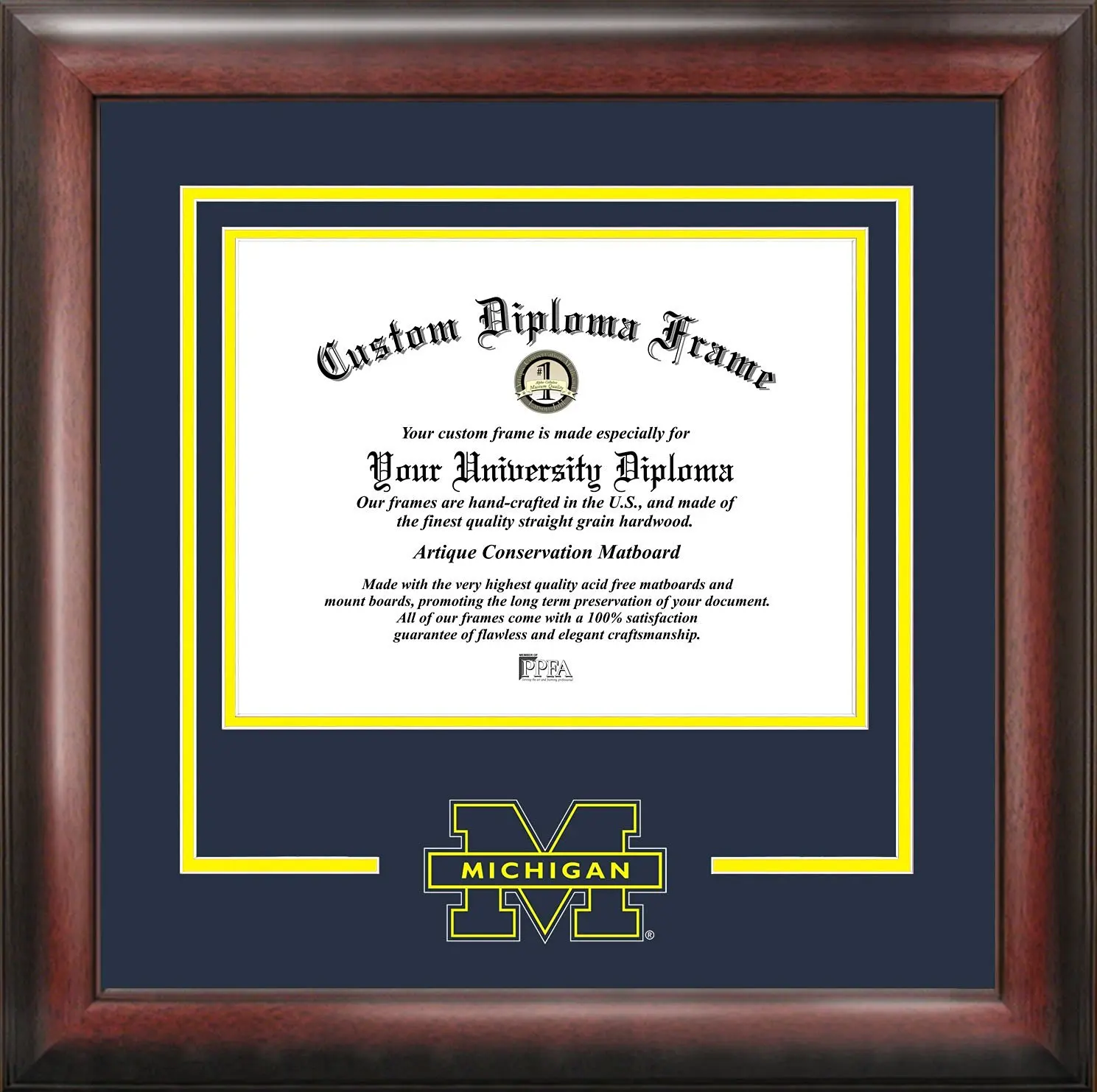 Get Quotations · University of Michigan Spirit Diploma Frame - Non-Glare