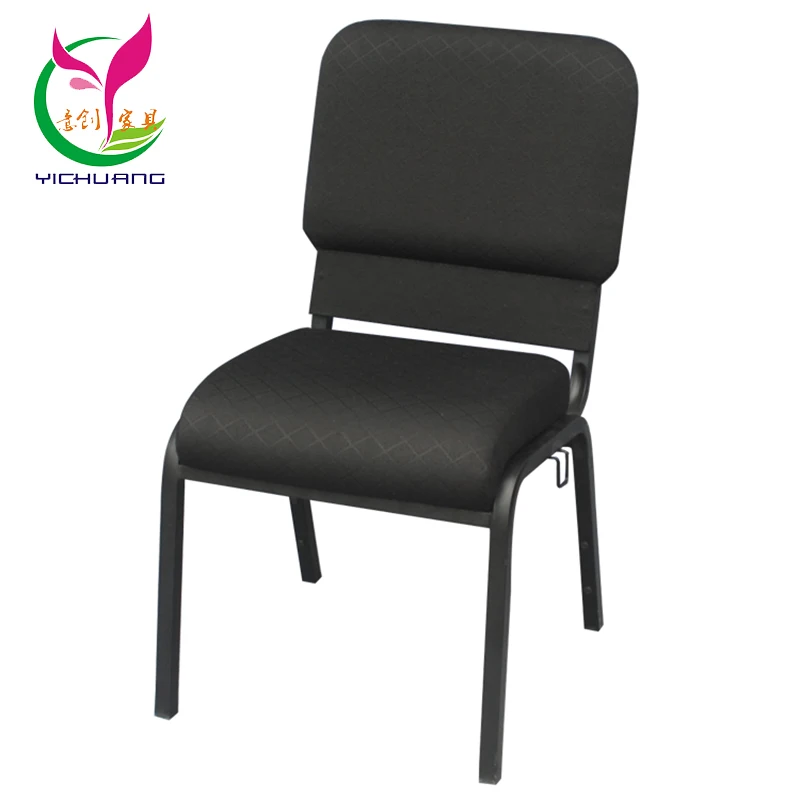 Fully Assembled Back Pocket Maroon Interlocking Church Chair With Logo