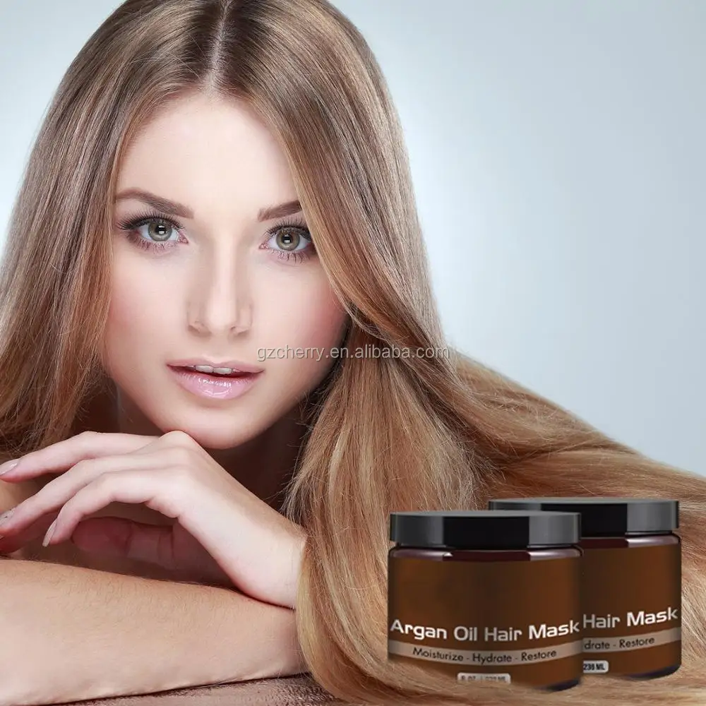 Maroko Argan Oil Organik Private Label Manusia Keratin Masker Rambut