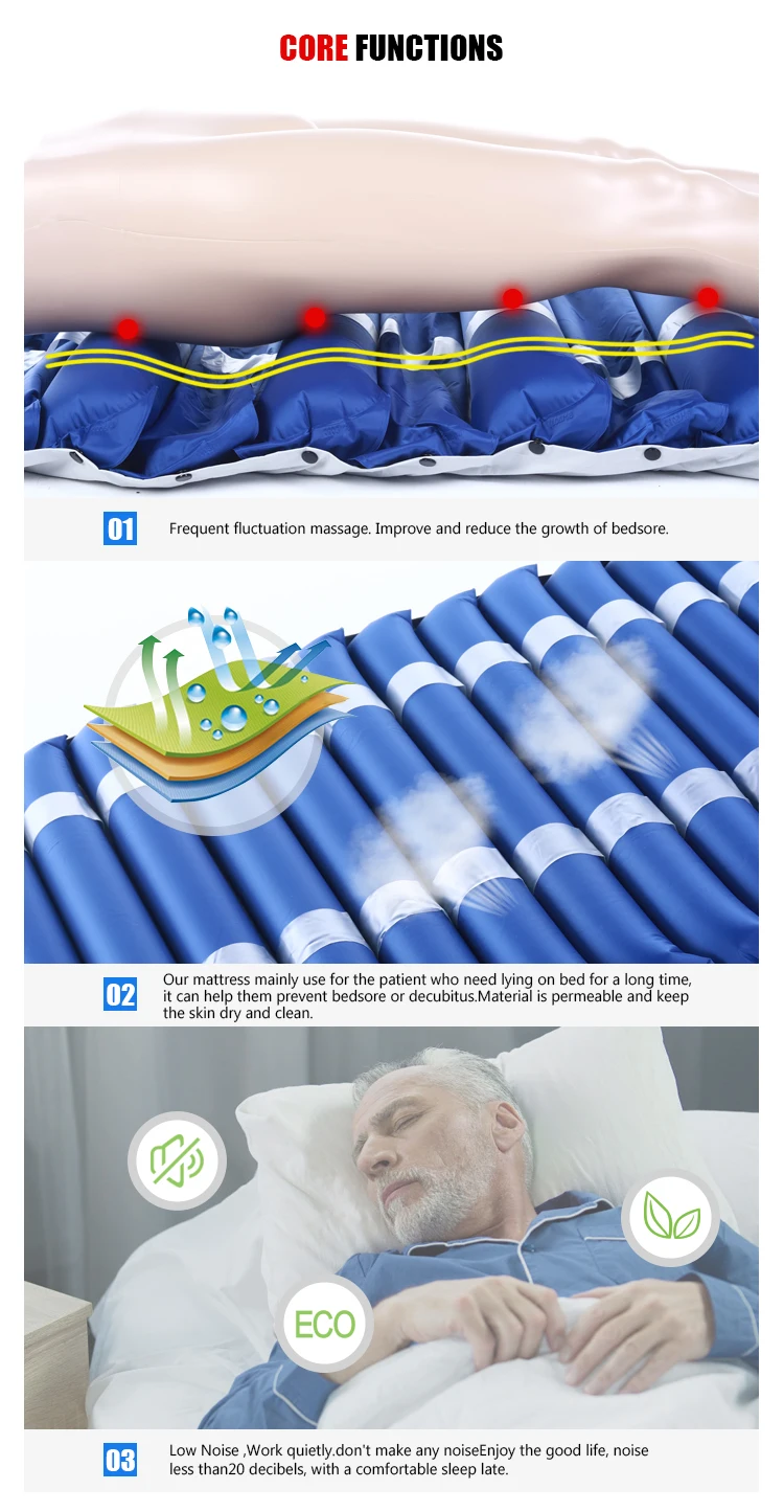 high quality alternating pressure air airflow tubular sleeping air mattress anti-decubitus mattress with logo