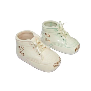 Personalized Ceramic Baby Bootie Shoe 