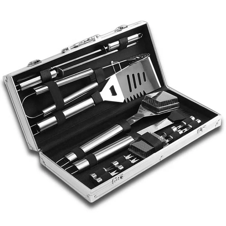 

15PCS BBQ Grill Tools in the Aluminium Carry Case, Natural