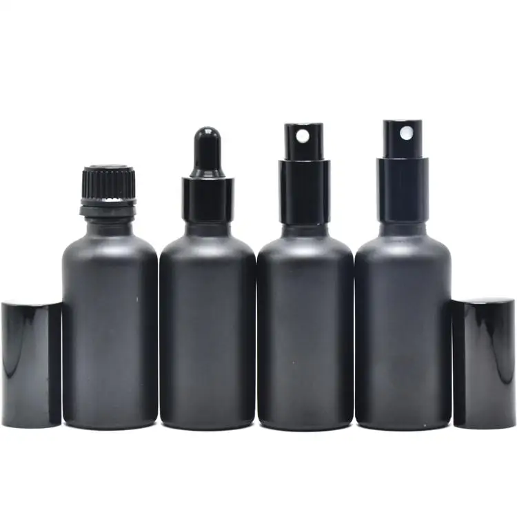 

50ml Perfume Essential Oil Spray Matte Black Glass Bottle