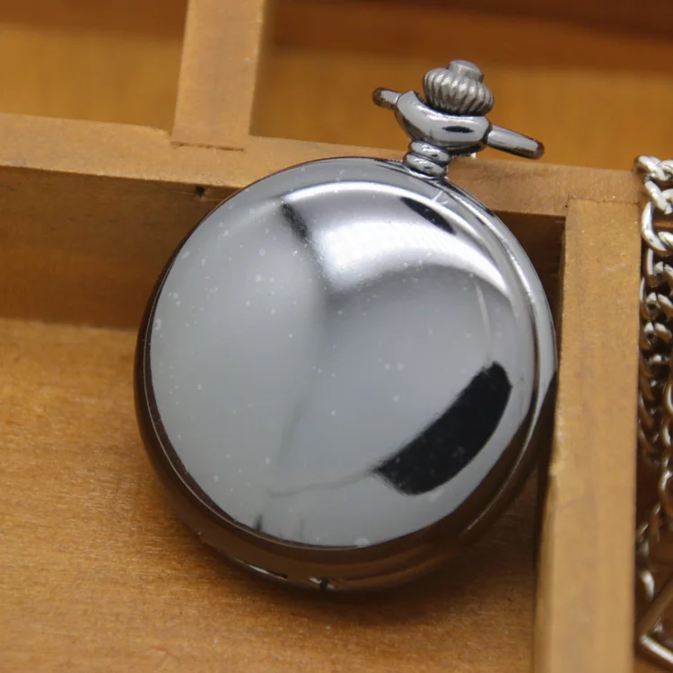 
Factory price promotion black gun custom logo blank pocket watch 
