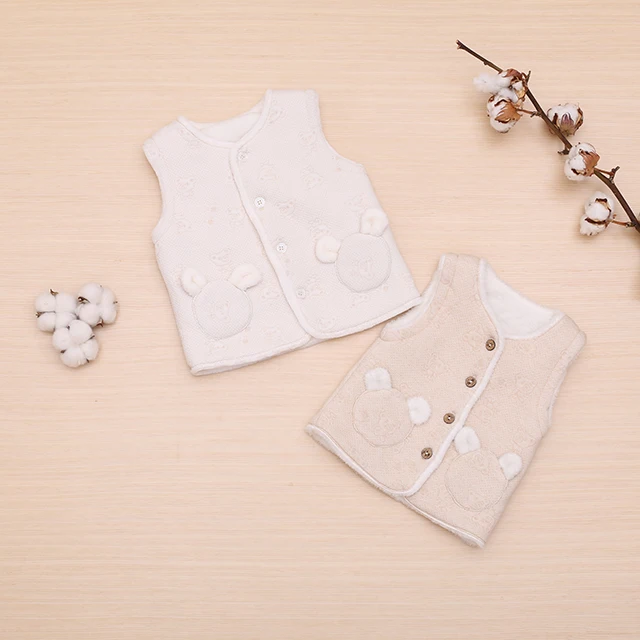 
100% cotton autumn winter thicken velvet baby vest children outwear outdoor vest 