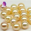 natural saltwater pearls south sea golden pearls 9-9.5mm round shape