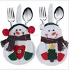 Santa knife and fork bags Creative household articles for Christmas decoration 6x9x12cm