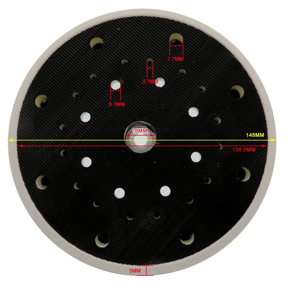 6 Inch 150mm Multihole Hook And Loop Plastic Backup Sanding Backing