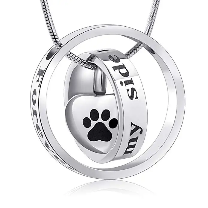 

Cremation Pet Urn Necklace Screw Opens and Lock Ashes Pendant Jewelry for Dog Cat